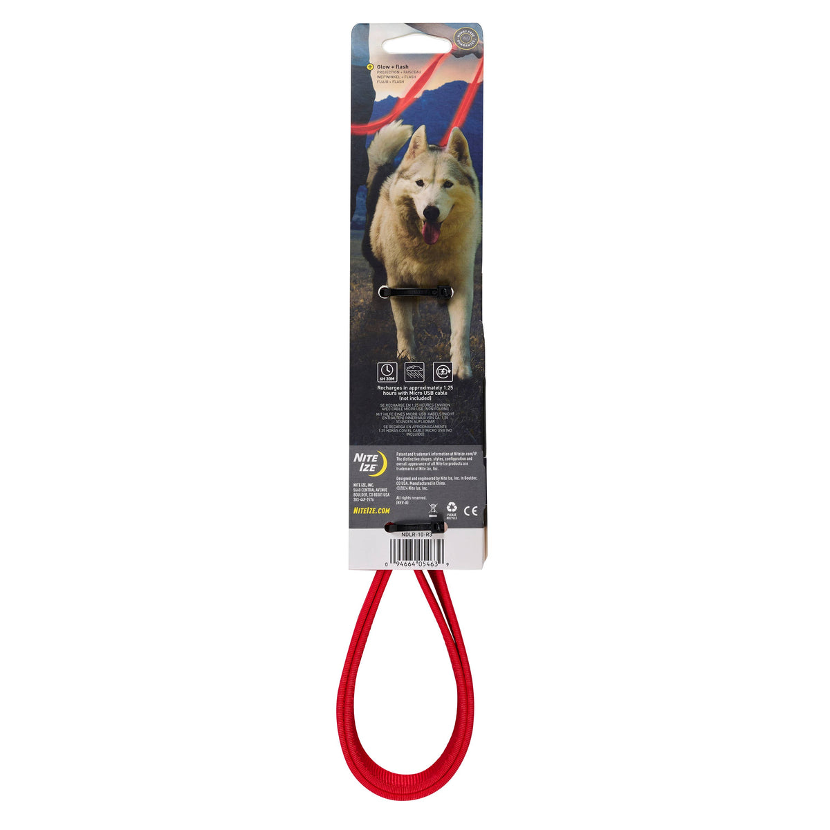 Nite Ize NiteDog® Rechargeable LED Leash - Red/Red LED