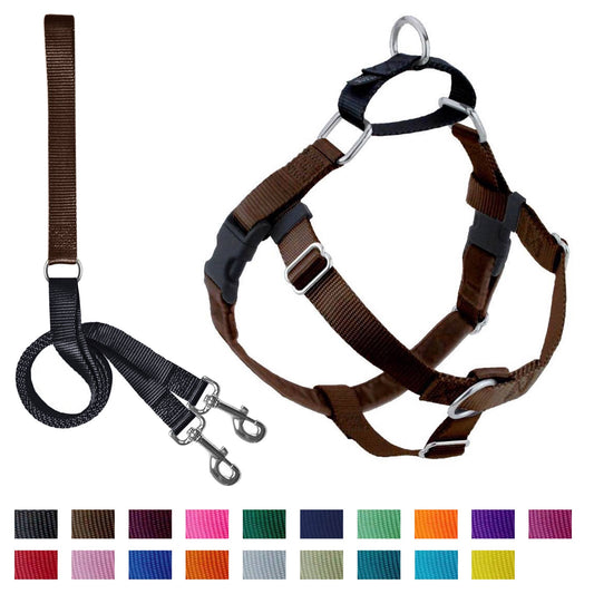 Brown Freedom No-Pull Dog Harness with Leash